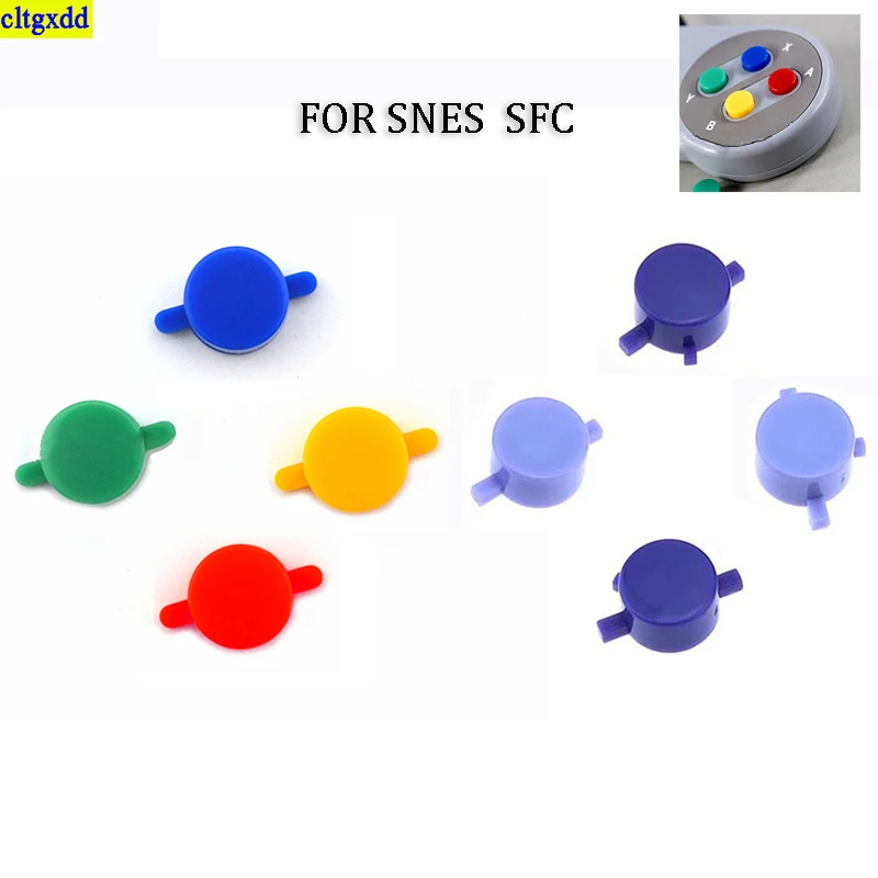 Cltgxdd 1 set cocok untuk SNES SFC pegangan ABXY tombol plastik aksesori DIY untuk SNES tombol pegangan set kunci ABXY