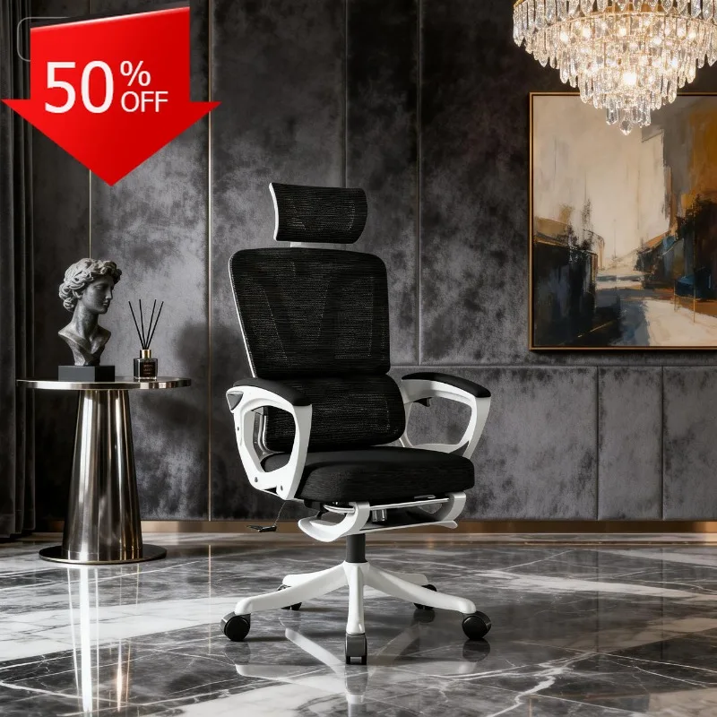 Ergonomic Office Chair Adjustable Reclining Computer Desk Chair Lumbar Support Armrest Swivel Rolling Office Furniture Silla