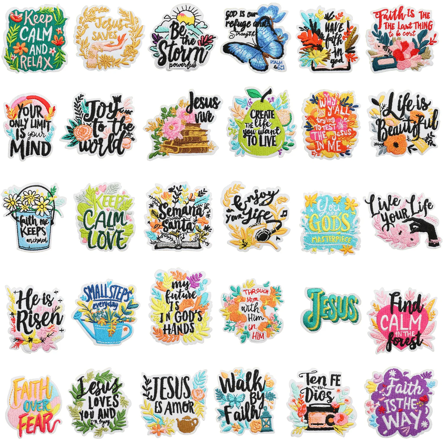 Nuevo Parche 2026, 10 Piezas, Parches Bordados 'Life Is Beautiful' para Planchar en Ropa, Sombreros, Bolsos, Zapatos, Reparación de Teléfonos, Decoración de Cajas de Regalo, DIY
