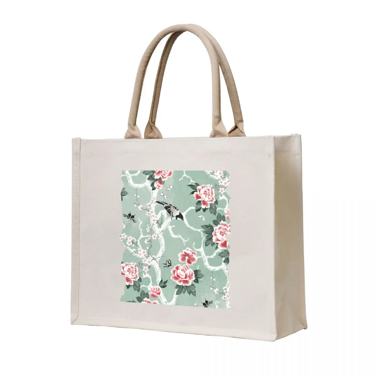 

Chinoiserie birds in green Tote Bag Handbags shopper bag women reusable shopping bags shopping bag