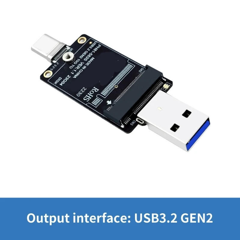 M.2 NVME SSD Adapter M.2 zu USB A Typ C Festplatte Konverter Unterstützung M.2 SSD 2230 JMS583 10Gbps Adapter für PC Dropship