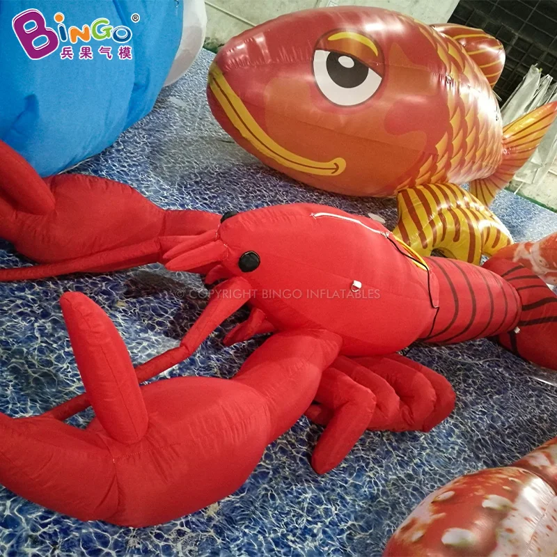 거대한 풍선 상어 입 아치 대형 물고기 게 랍스터 풍선 만화 바다 테마 소품 장식