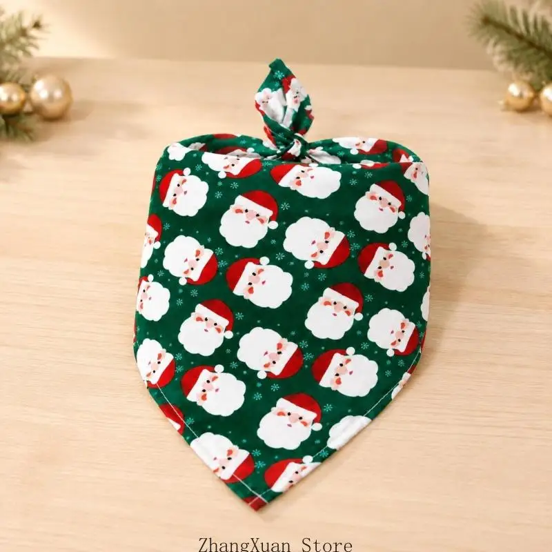 Haustierzubehör zum Anbinden, Bandanas mit Weihnachtsdruck, für Hunde und Katzen, saisonale Dekorationen 3XUF – Detail 10