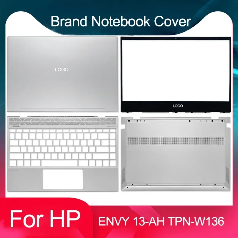 New Palmest Keyboard For HP ENVY 13-AH TPN-W136 Laptop LCD Back Cover Front Bezel Upper Case Bottom Cover Silvery L24145-001