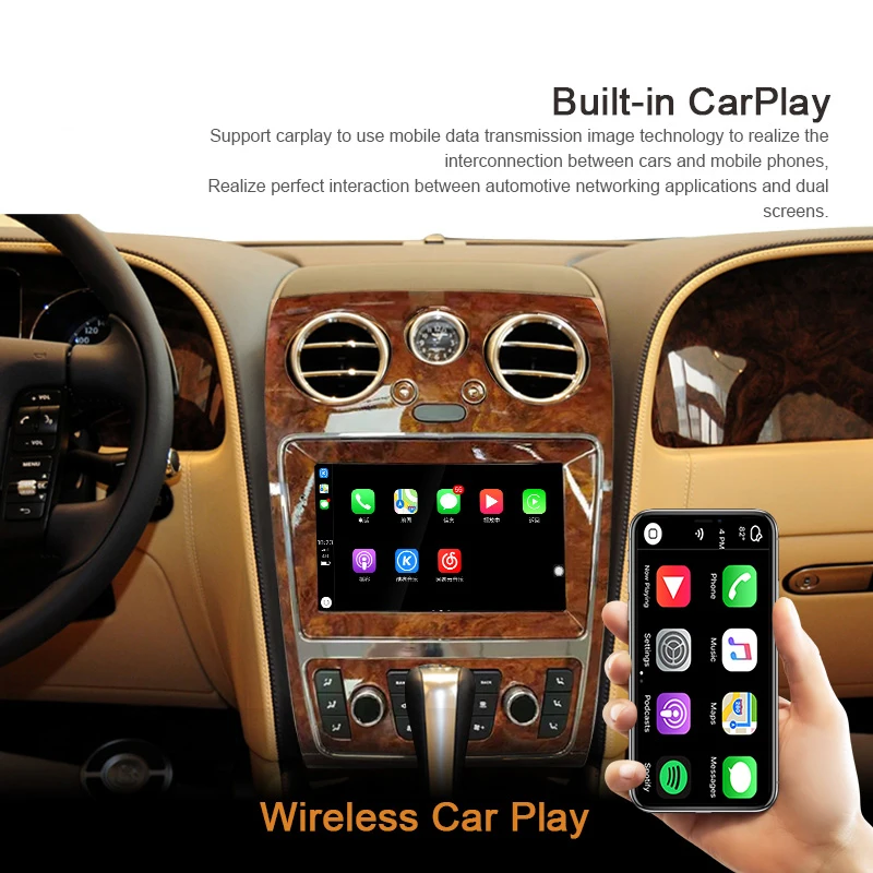 8G+128G Android 13 Car Multimedia Player For Bentley Flying Spur 2005 - 2012 GPS Navigation Video Tesla Style Car Radio Stereo