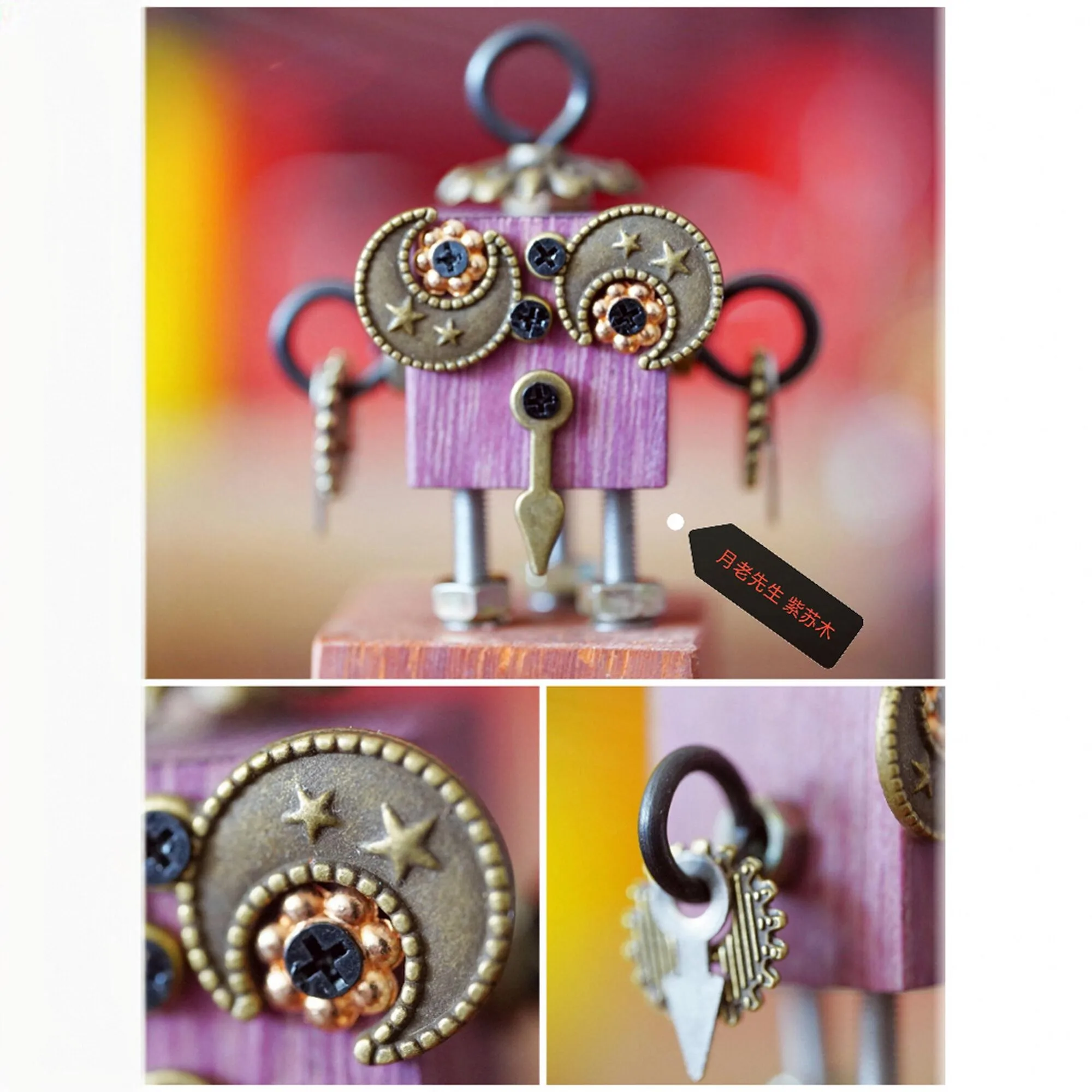 

Punk Style Handmade Jewelry, Activity Handmade, Parent-child Teaching Material Package DIY Figure 1 Bag Pendant