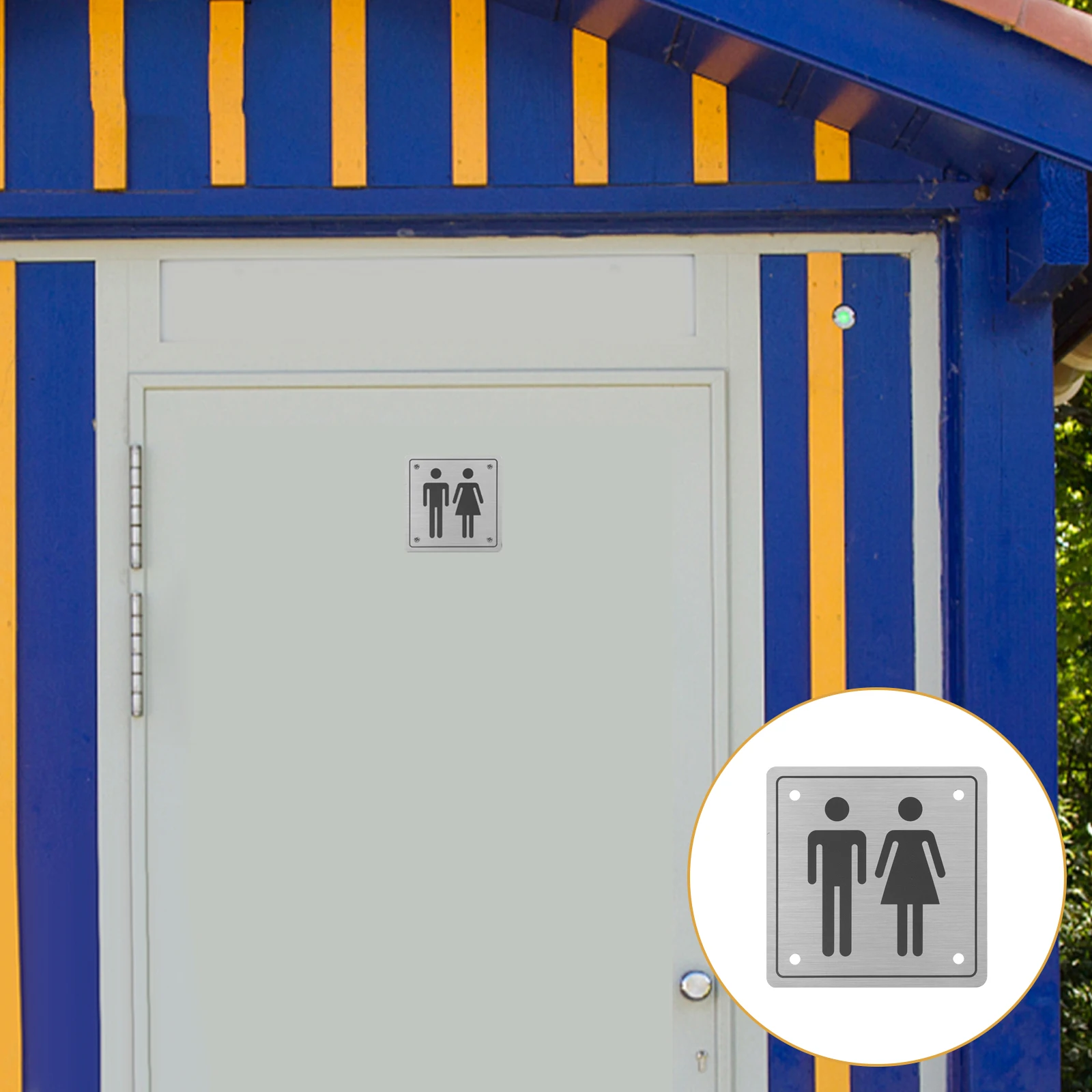 

Bathroom Signage Business Gender-inclusive Stainless Steel Restroom