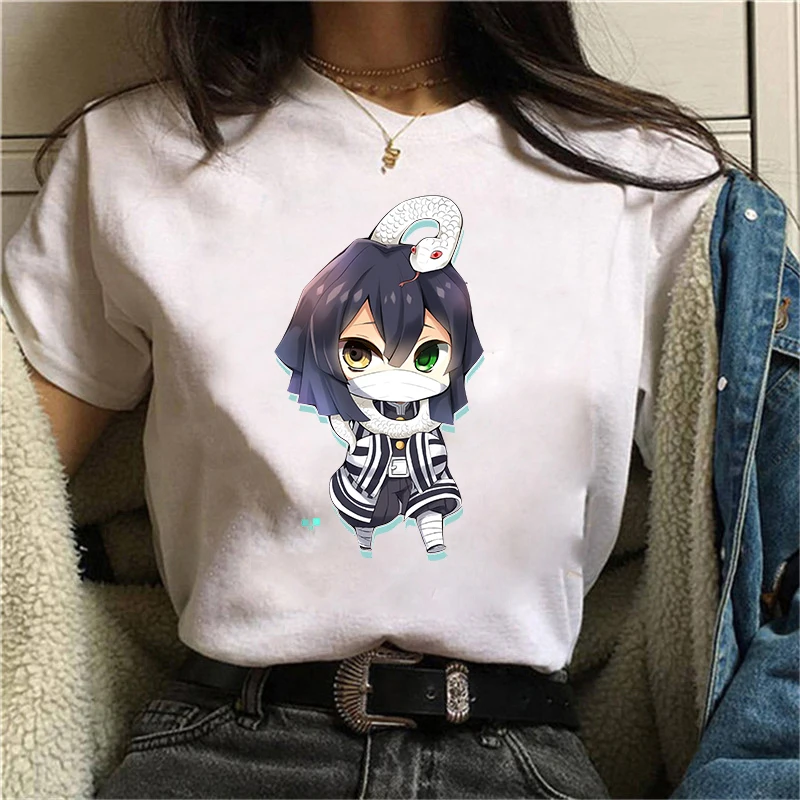 

New Fashion Cute Iguro Obanai Printed T-shirts Women Men Shirt Tee Anime Graphic T Shirt Female Casual Top Summer Short Sleeve