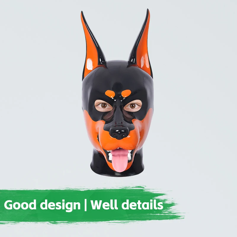 Furrjoi Silicone Doberman Mask New Design Full Head Hood for Cosplay Costumes Latex Furry Fetish Color Customizable Fursuit