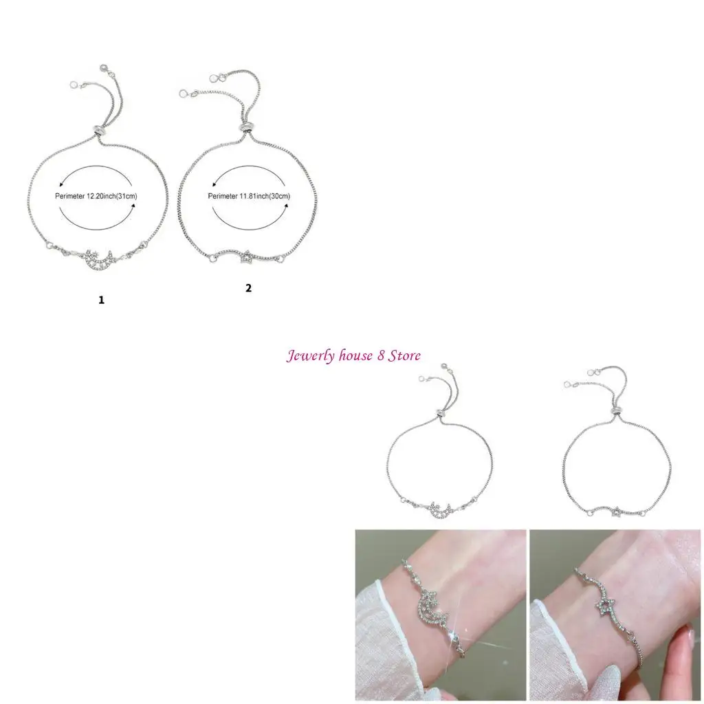 سوار نسائي بدلاية على شكل نجمة مقاوم للماء مع سلسلة زركون مطلية بالذهب عيار 18 قيراط خامات نحاسية قوية ملابس أنيقة #1