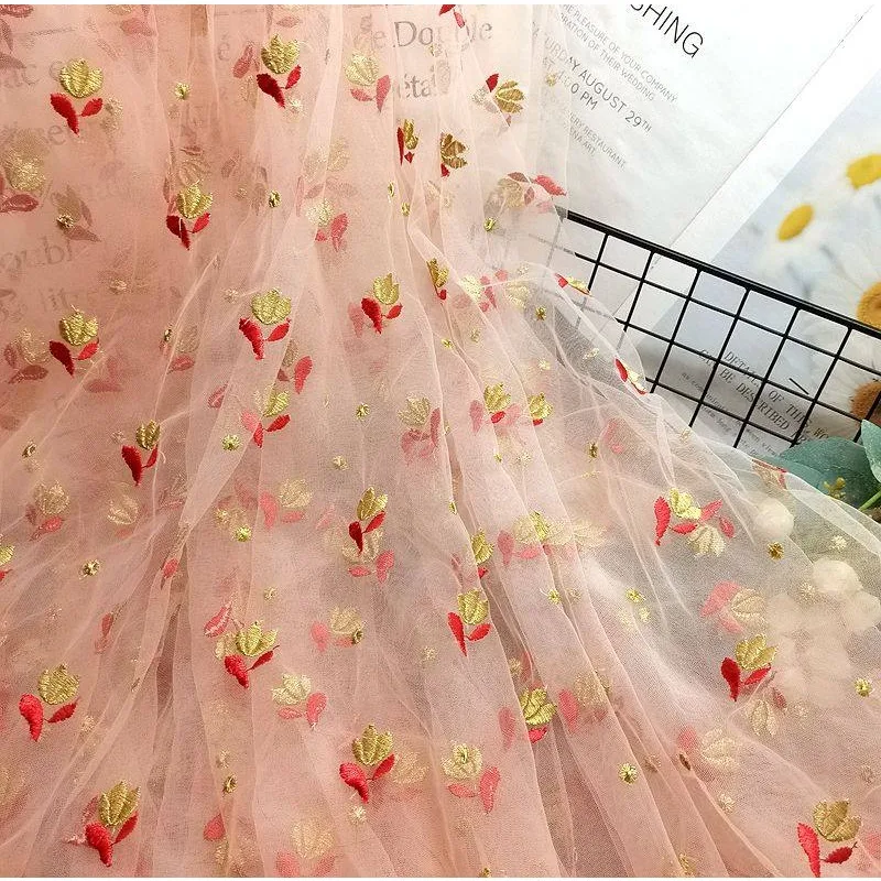 1.5M Wide, New High-quality Soft Embroidered Lace Fabric Handmade Wedding Dress, Clothing Background Decoration Accessories