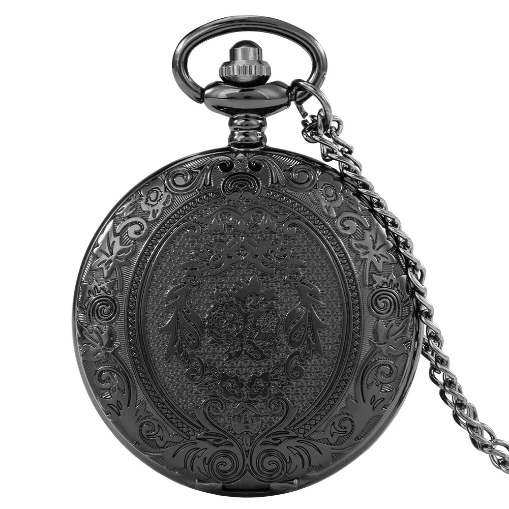 Luxury Retro Silver Quartz Pocket Watch Fashion Medieval Style Necklace Pendant Chain Jewelry Gift Steampunk Clock for Men Women