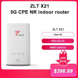 Mở Khóa ZLT X21 5G CPE Trong Nhà Router Tiểu 6GHz NSA + SA Lưới Repeater Mở Rộng Sóng Không Dây có Thẻ SIM Gigabit Router