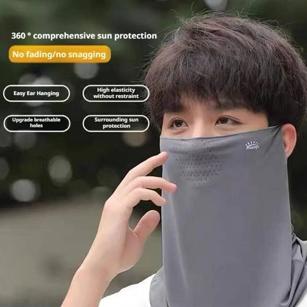 Ce Silk Sunscreen Mask For Men And Women Full Face Anti-ultraviolet Face Gini Neck Mask Veil Driving Face Mask