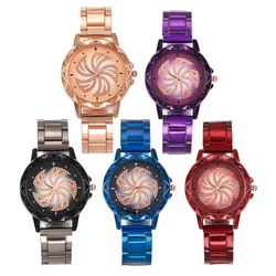 Reloj de pulsera de acero con diseño de molino de viento para mujer, reloj de pulsera de cuarzo, nuevo, a la moda