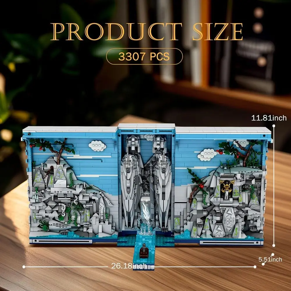 Set libreria Reobrix Kings con luce, kit libreria da 330 pezzi, arredamento ispirato al film, dai 14 anni in su