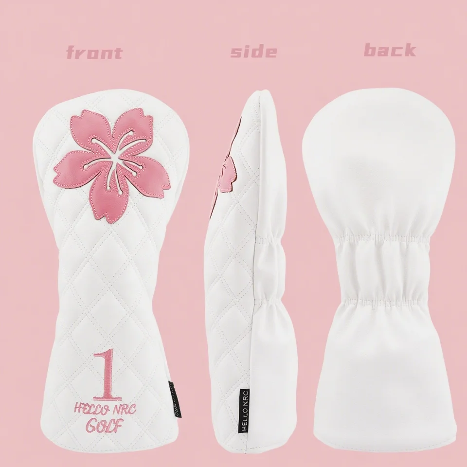 Capas de cabeça de golfe sakura da moda para motorista e madeira para amantes do golfe, capa de cabeça de material PU premium