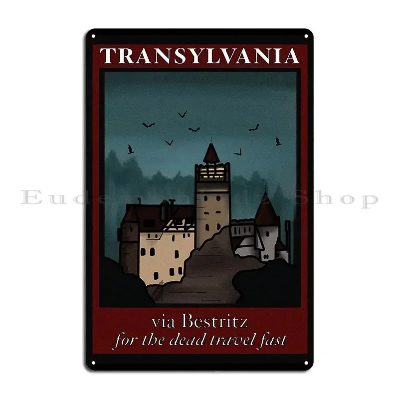 Transylvania Dracula Vintage Style Railway Poster Metal Plaque Party Mural Cave Wall Decor Design Tin Sign Poster