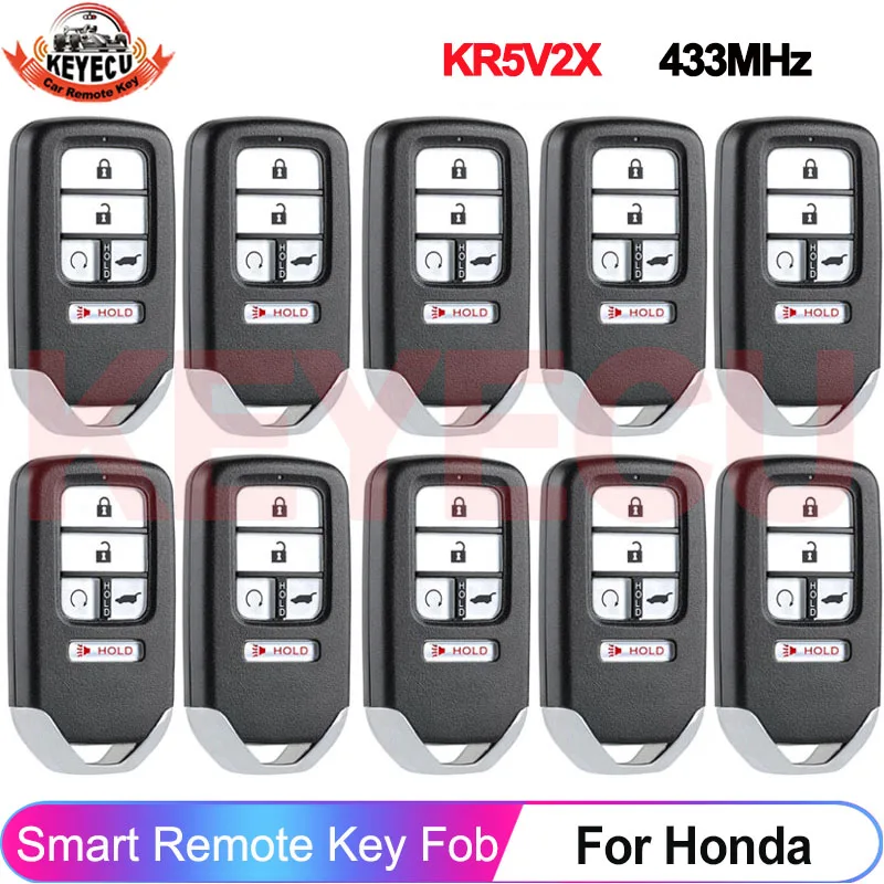 

4 + 1 5 кнопок FCC ID: KR5V2X для Honda Pilot CR-V Civic 2016 2017 2018 2019 2020 2021 433 МГц ID47 Чип Smart Remote SUV Key Fob