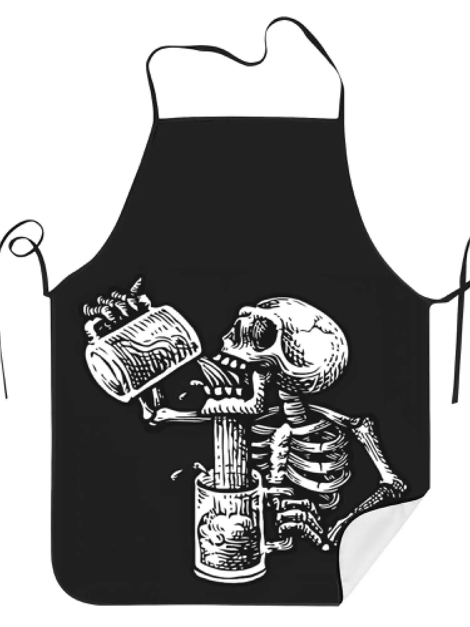 An apron with a skull pattern, which is very suitable for ki