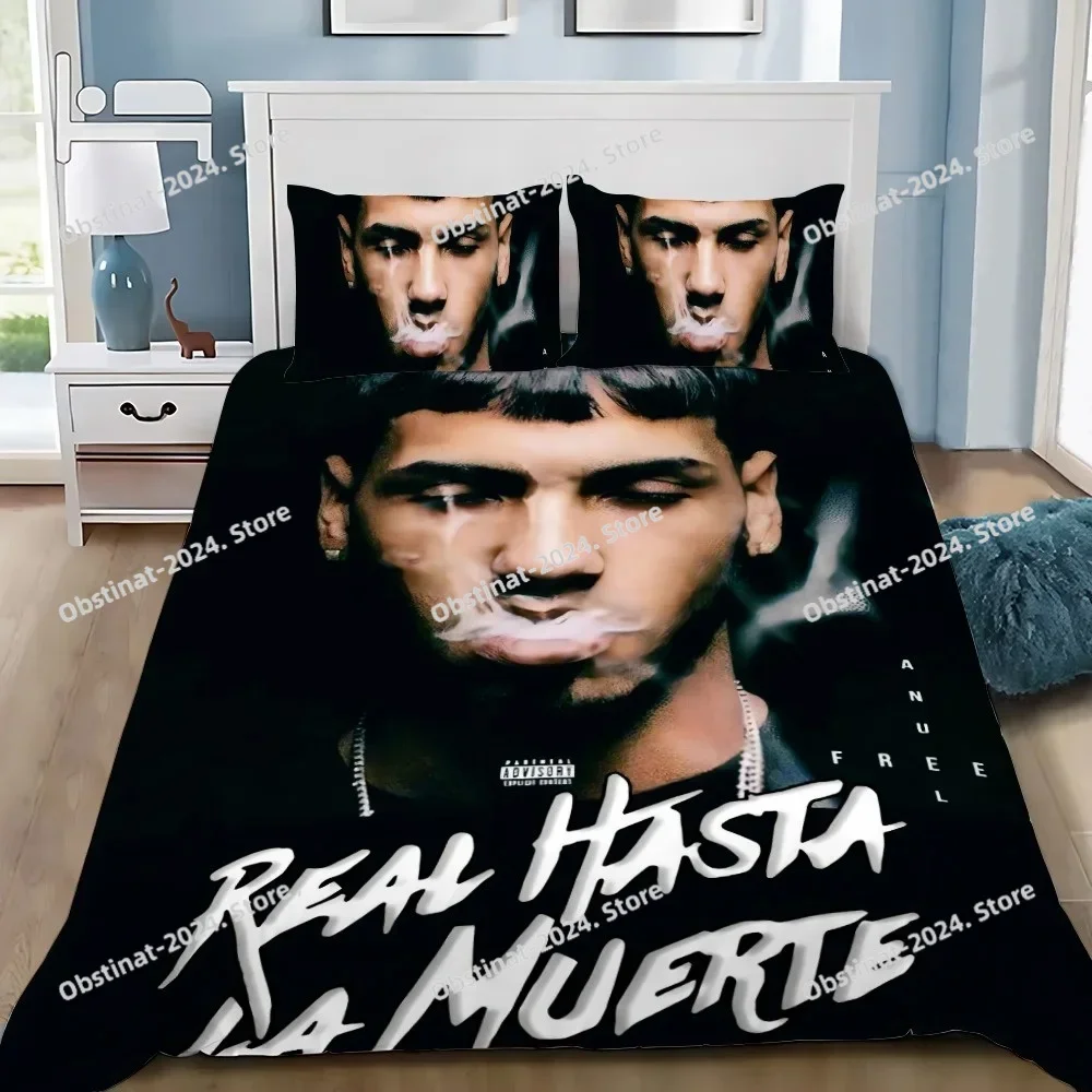 

Anuel AA Real Hasta La Muerte Duvet Cover Pillowcase Bedding Set Boy Girl Bedroom Decoration Children Single Double Large Size