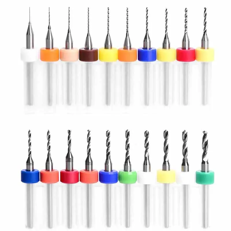 كربيد مايكرو لقم الثقب لمجلس الكلور ، مجموعة مثقاب الحفر المصغرة باستخدام الحاسب الآلي ، لوحة الدوائر المطبوعة ، 0.1 مللي متر-3.0 مللي متر ، 10 قطعة لكل مجموعة