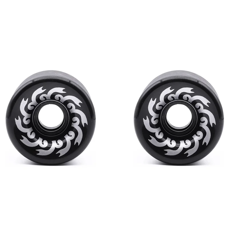 2PCS 스케이트 보드 바퀴 70Mm 82A PU,70X51mm, 롱 보드 및 크루저 용 전문 서리로 덥은 바퀴, 검정색