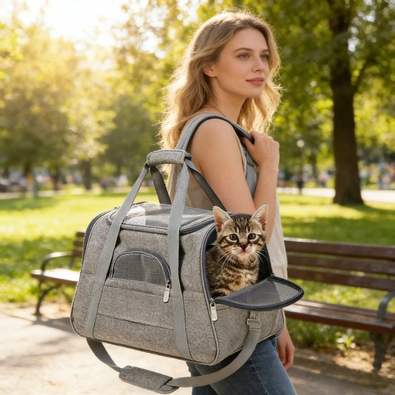 

Outdoors Foldable Breathable Transparent Cat Dog Bag Portable Mesh Shoulder Bag Outgoing Pets Carrier Bags Travel Pets Bags