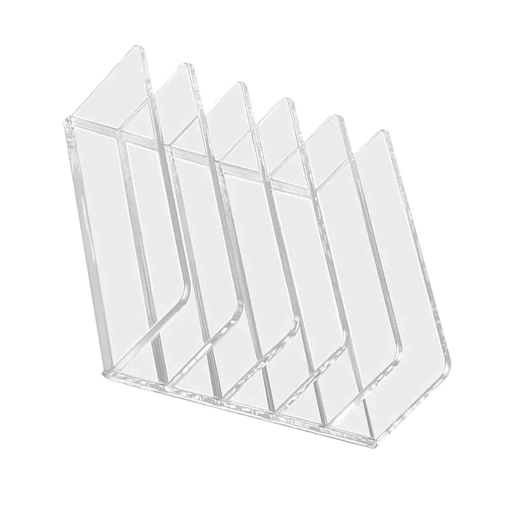 File Organizer Desktop Book Rack Modern Vertical Magazine Holder for Home Office Dorm Neat Wear-Resistant Large Capacity Acrylic