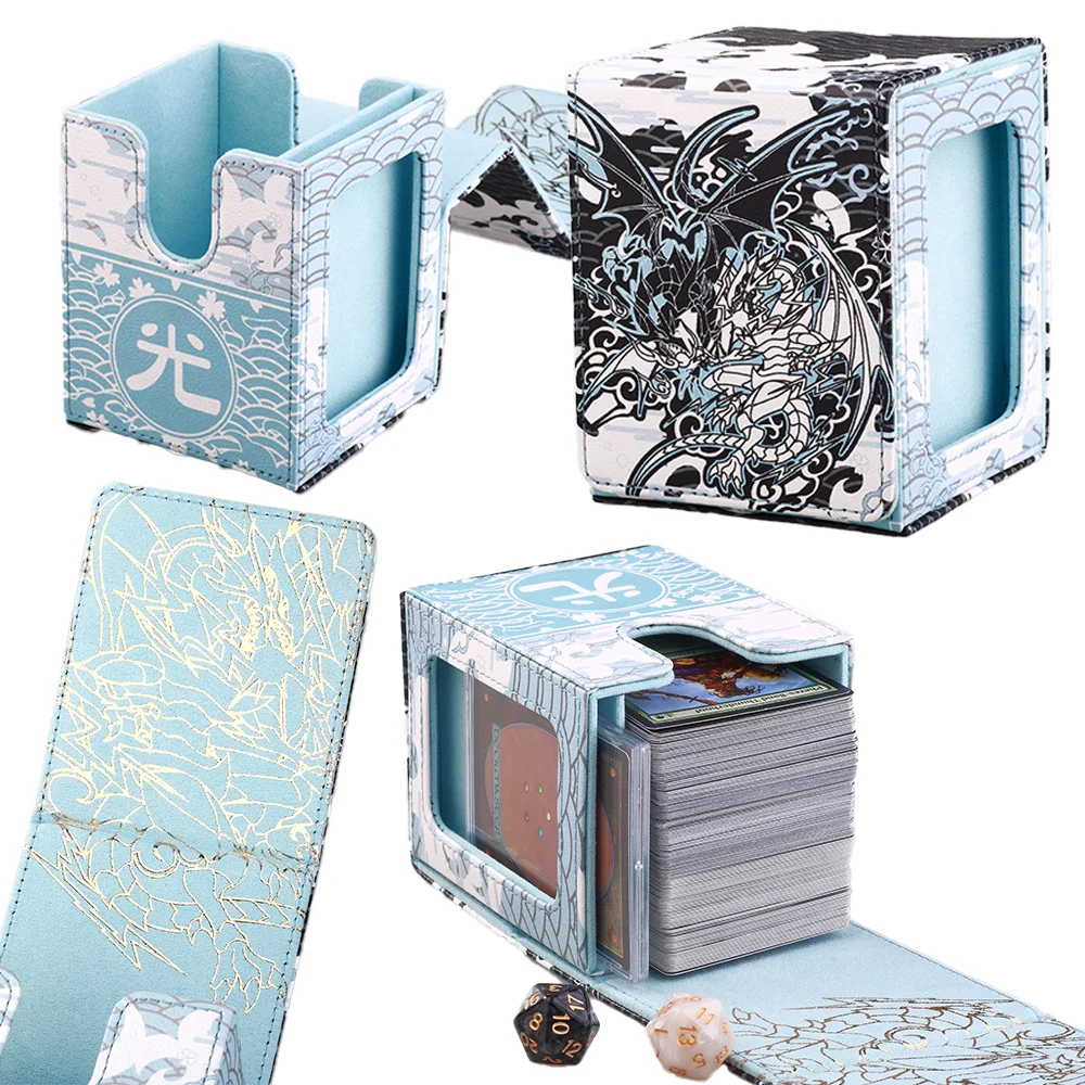 

100+ Trading Card Deck Box Holder Commander Card Carrying Organiser Case MTG TCG Board Games Collectible Card Cases 2 Dice Gifts