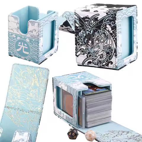 100+ Trading Card Deck Box Holder Commander Card Carrying Organiser Case MTG TCG Board Games Collectible Card Cases 2 Dice Gifts