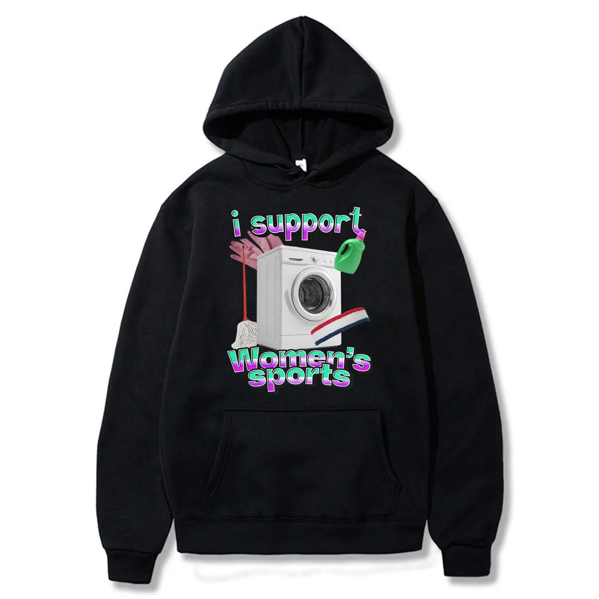 I Support Women's Sports Meme Funny Hoodies Winter Men's Women Clothing Casual Tops Fashion Oversized Long Sleeve Fleece Clothes