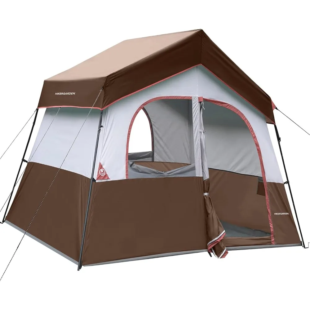 

HIKERGARDEN 6-8 Person Camping Tent - Portable Family Cabin Tent for Camp, Windproof Fabric Camp Tent Outdoor for Hiking, Backpa