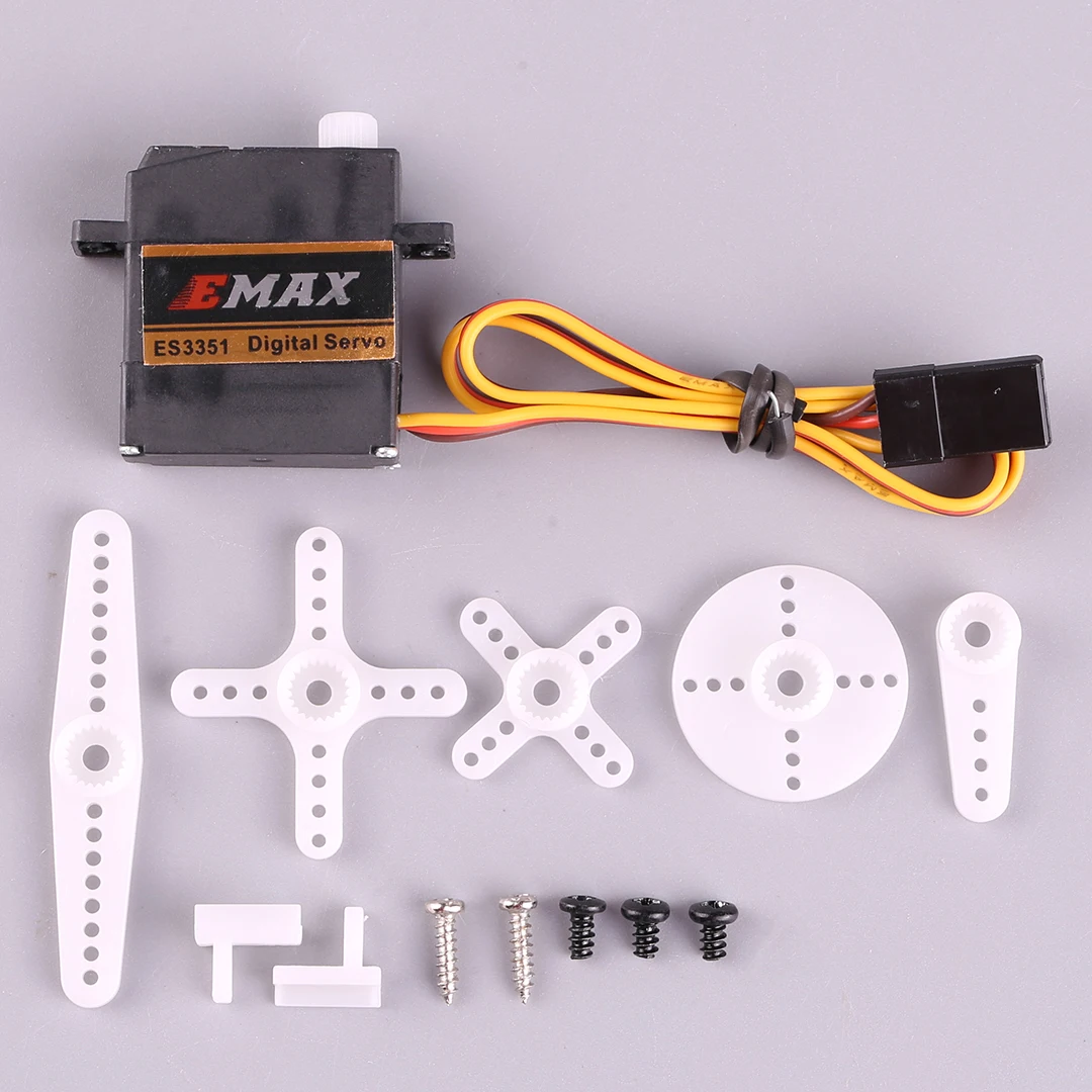 EMAX-Mini Servo Numérique à Engrenage en Plastique, pour Avion RC, Drone de Voiture, 10.6g, ES3351