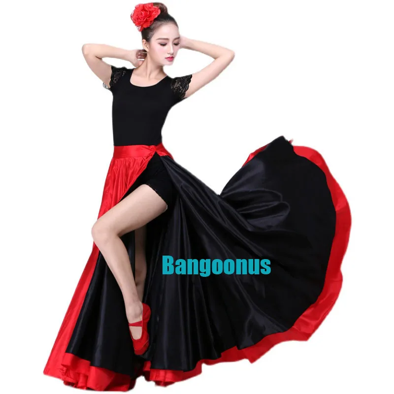 Performance Dance Clothes Big Swing Skirt Belly Dance Spanish Bullfight Dance Skirt Practice Skirt Long Skirt Flamenco Costume