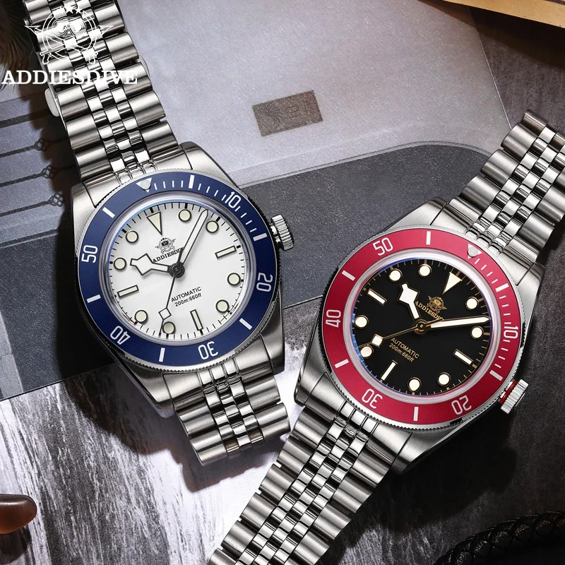 Addiesdive ساعات أوتوماتيكية NH35 الياقوت الفولاذ المقاوم للصدأ BGW9 مضيئة فاخرة الرجال ساعة ميكانيكية 200 متر مقاوم للماء غواص ساعة