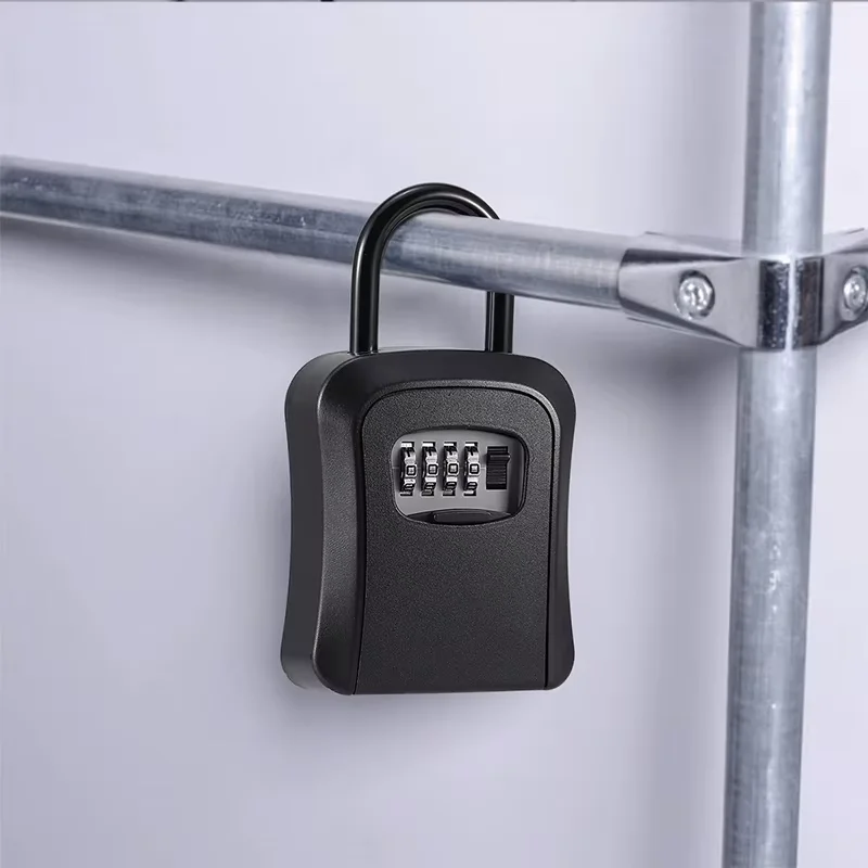 Key Lock Box Portable Combination Lockbox Wall-Mounted Key Storage Box For House Keys Safe Security Lock Mounted Key Storage Box