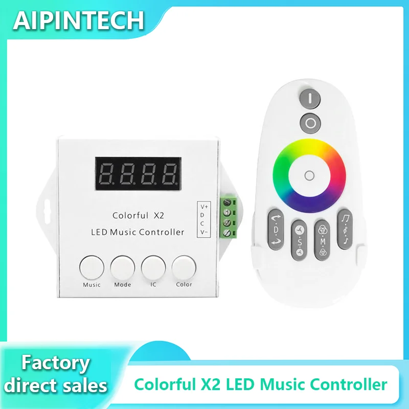 10DC5V 12V 24V IC Digital Addressable LED Strip Music Controller Pixels Colorful x2 Controller