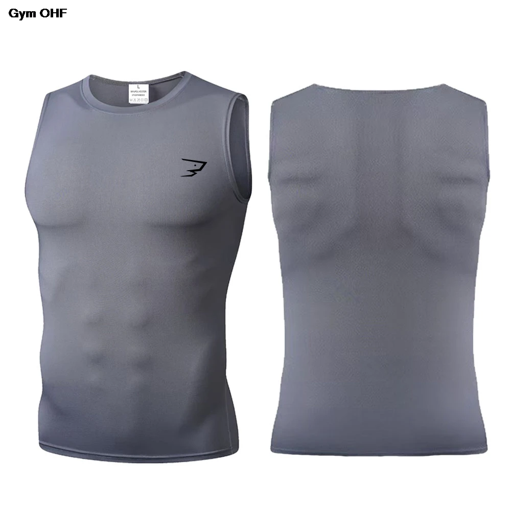 New Compression Tank Top Men Running Gym Shirt Sleeveless Quick Dry Sportswear Male Fitness Bodybuilding Vest Workout Muscle Top view 6