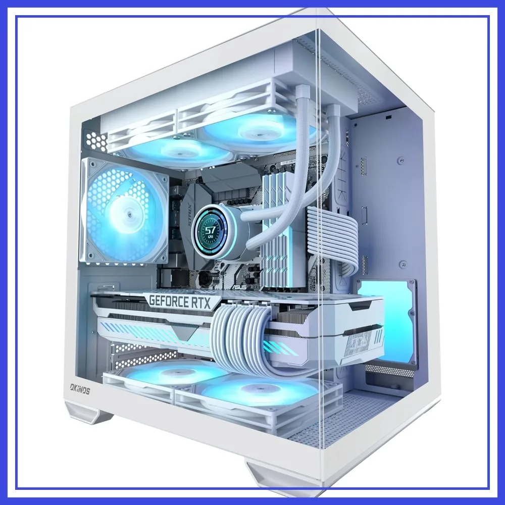 

MATX PC Case, Top 240mm Radiator Support, 5 PCIe Slots, 160mm PSU, Type-C, 3x120mm ARGB Fan with Controller
