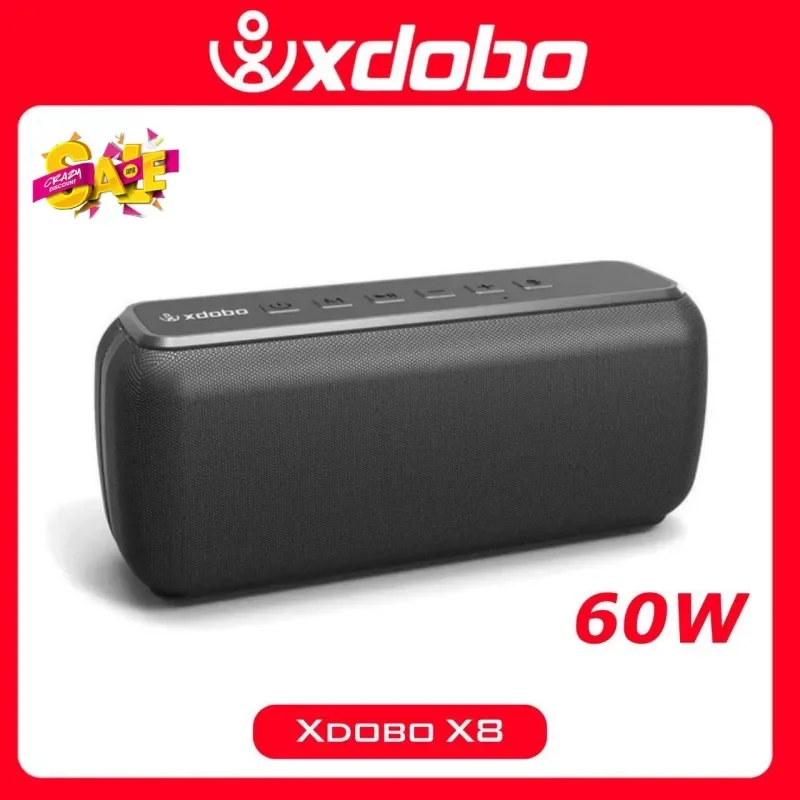 Xdobo X8 II 60W Portable Bluetooth-Compatible Speakers 6600mAh Bass Sound Box Wireless Waterproof TWS Boombox