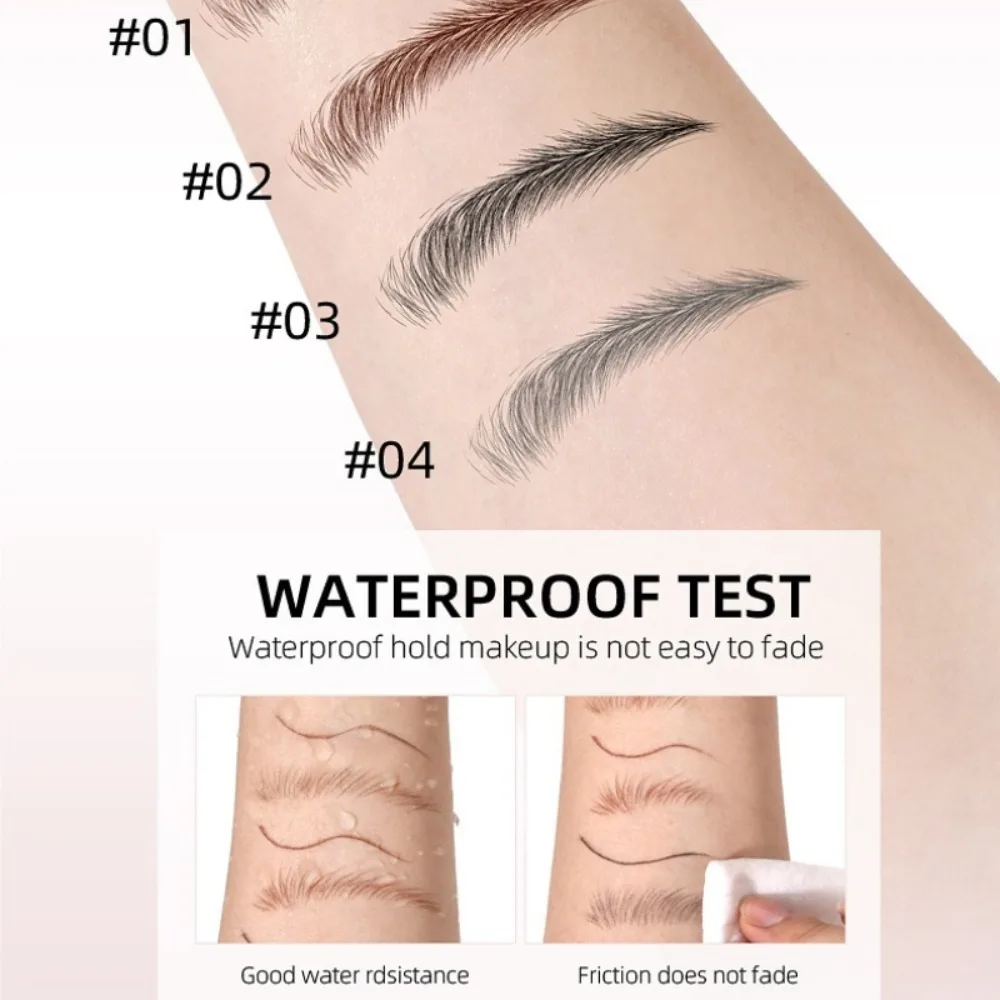 Matita per sopracciglia automatica con punta tagliata ascia e pennello per sfumare Formula micro-fine impermeabile per tratti naturali simili ai capelli