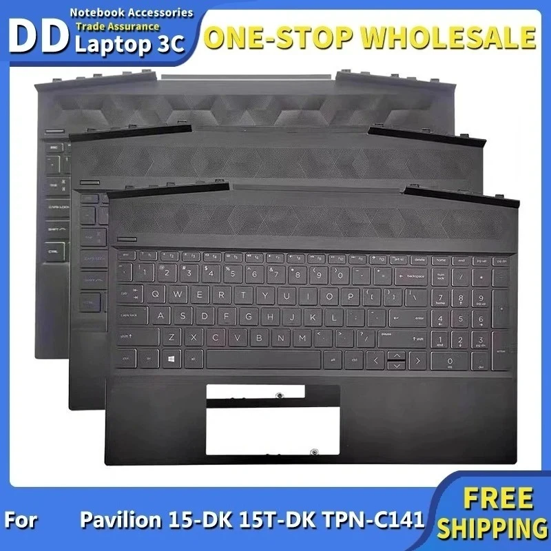 

Brand NEW For Pavilion 15-DK 15T-DK TPN-C141 Series Laptop Palmrest Upper Case Top Cover With Backlight Keyboard Replacement
