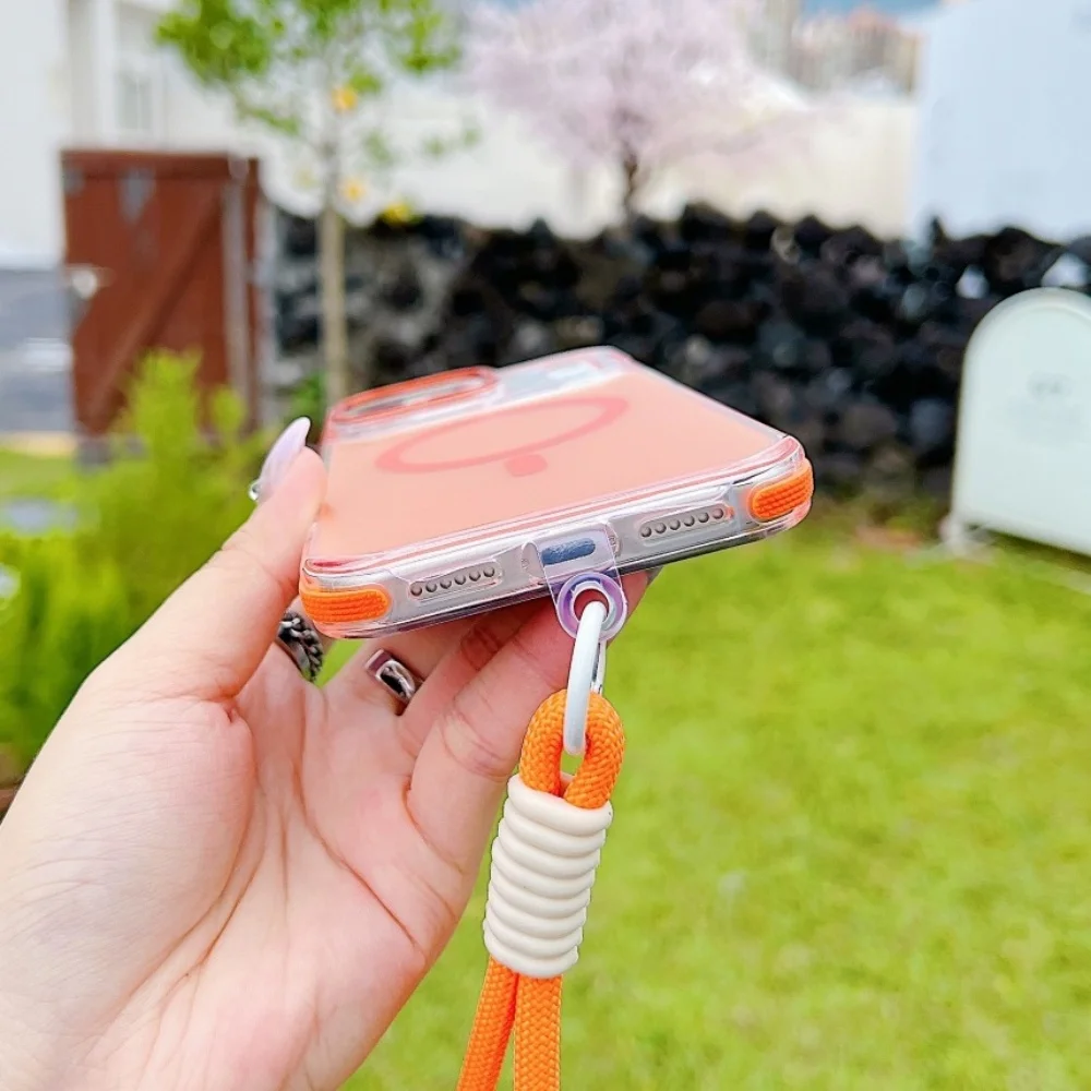 Tali Magnetik Laser Gradient Untuk Casing Magsafe untuk iPhone 17 Pro Max Air 16e 15 14 Plus 13 12 11 Pro Casing Ponsel Akrilik Transparan