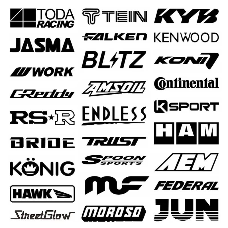 

Random 14pcs Car Body Stickers Set Reflective Racing Sponsor Vinyl Decals Kit for JDM Styles - 51Styles