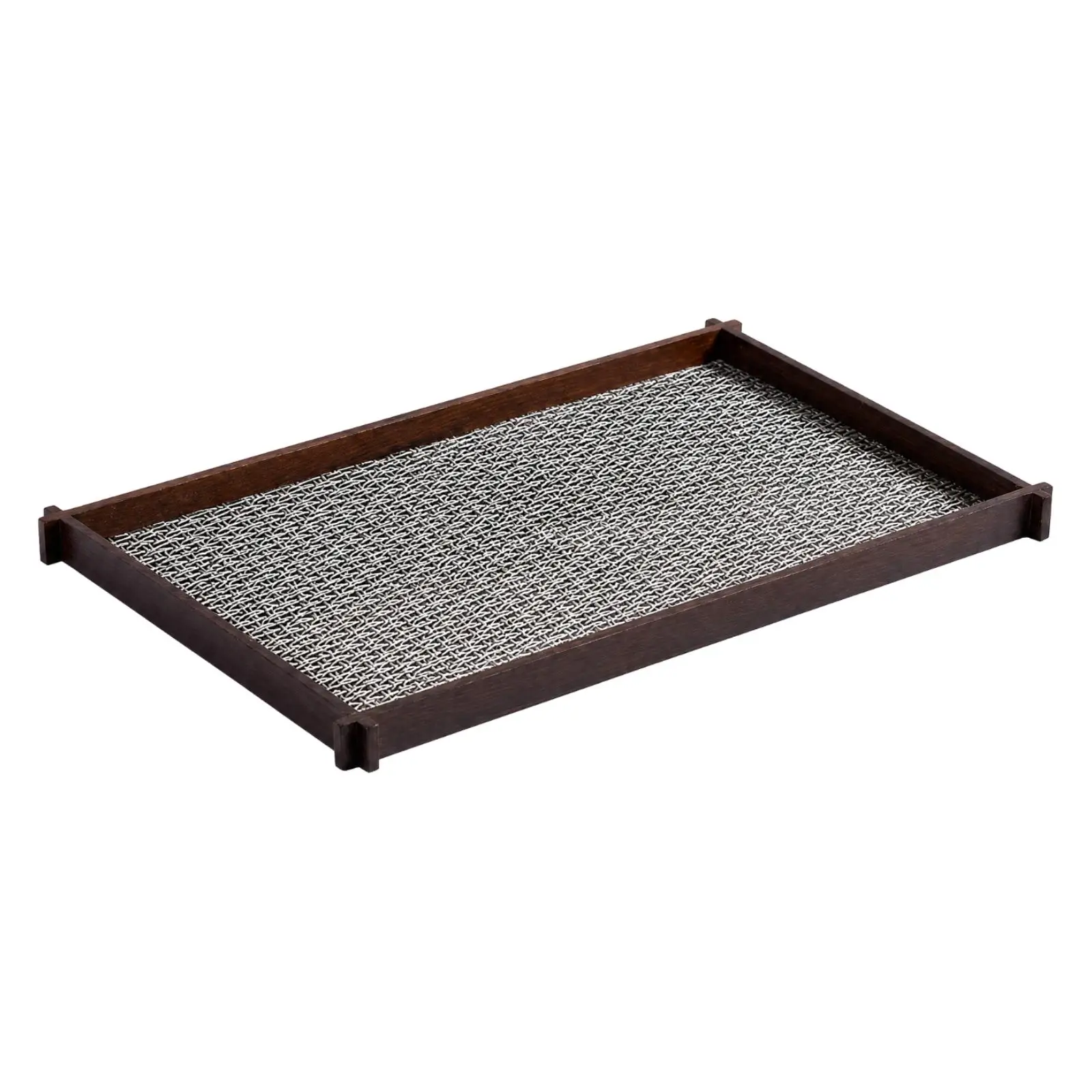 Storage Tray Low-Profile Tray with Leather Insert Raised Sides for Dresser, Coffee Table, Console