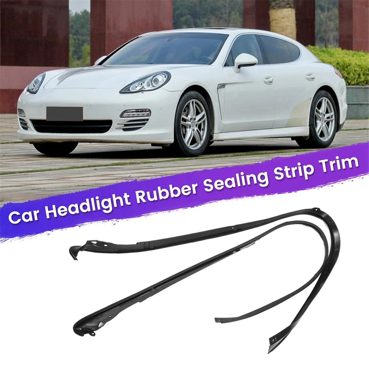 Autokoplamp Afdichtstrip Trim Head Light Lamp Rubberen decoratieve strip 167457 -00 167458 -00 voor Porsche Panamera 10-13