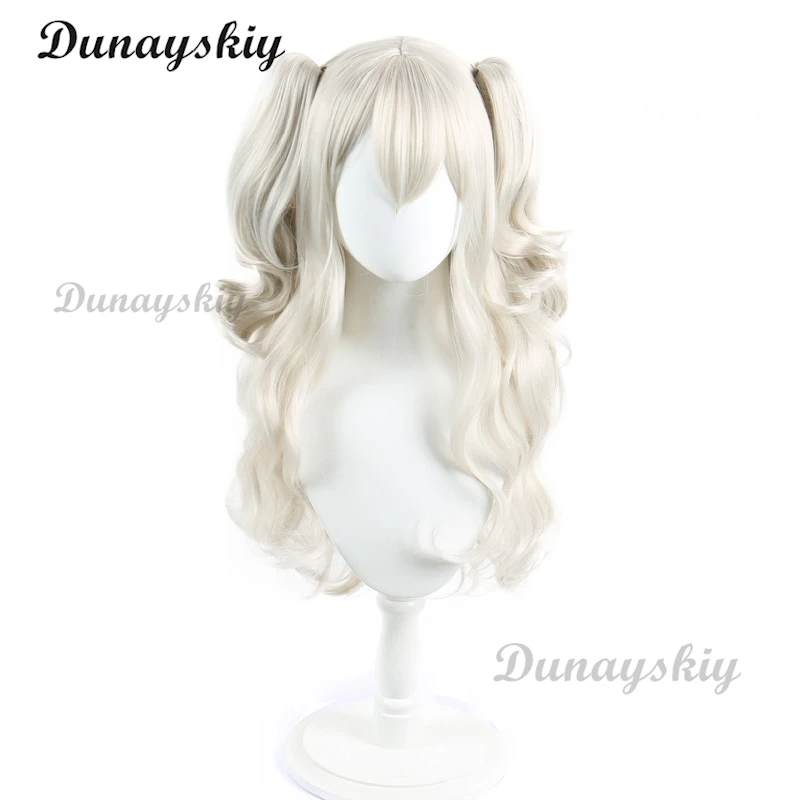 Peluca de Cosplay de Anime charlotte Tomori Nao con colas de caballo, peluca ondulada de pelo sintético largo para mujer, disfraz de fiesta de Halloween, gorro de peluca, 65cm