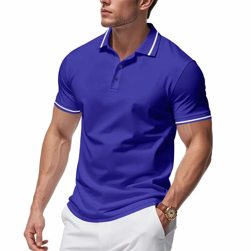 Casual Short Sleeve Shirt Loose Fit Contrast Trim Button Placket Slim Fit Red Navy Grey Sporty Men's For Man Menswear Clothing