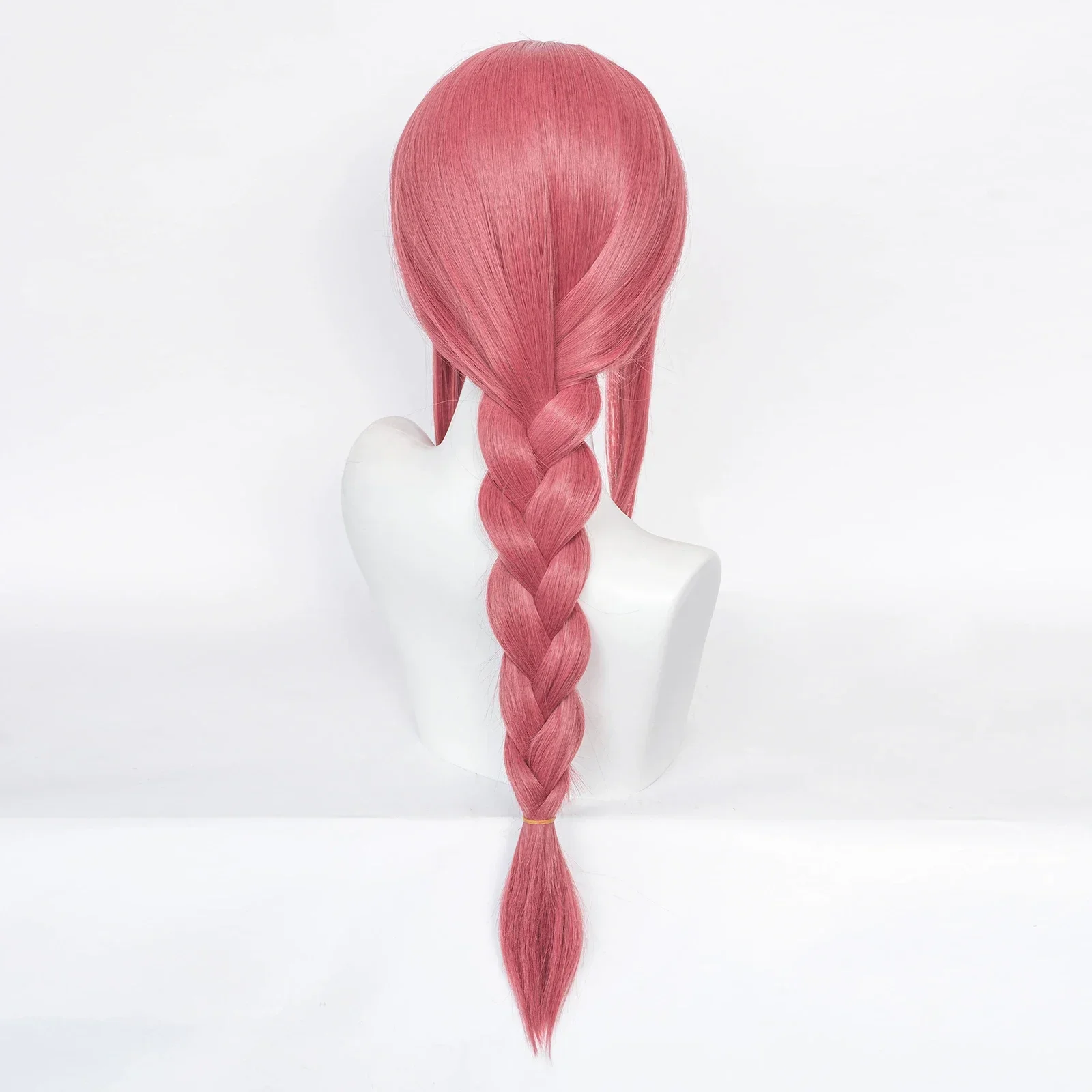 RANYU Wig Cosplay Anime, Wig rambut palsu tahan panas merah muda sintetis panjang untuk pesta